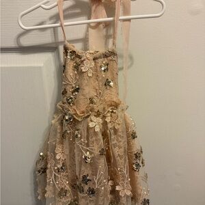 Charming Sequin Floral Kids Formal Dress